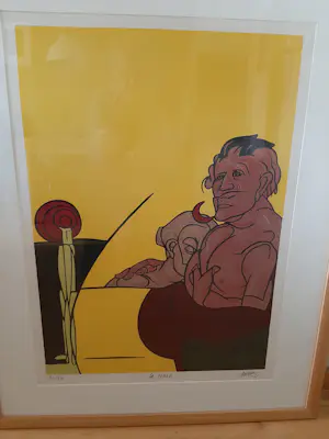 Valerio Adami - Zeefdruk, titel, La Source. Groot werk kopen? Bied vanaf 80!