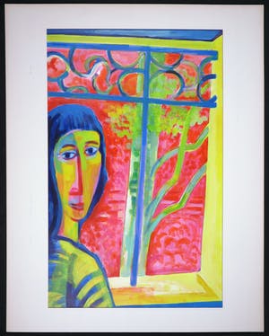 Joe Wols - Acryl op karton, Summer window kopen? Bied vanaf 1!