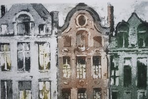 Ferdinand Luigini - Stadsplein rond 1928 - Aquatint ets kopen? Bied vanaf 1!