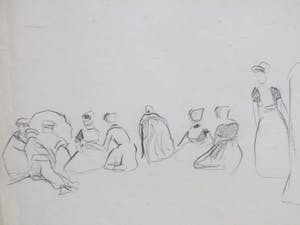 James William Frater - Zeeuwse Strandgangers - Tekening kopen? Bied vanaf 45!