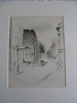 Maurice Asselin - 2 Etsen. titel, "Belleville à vol d'âme". kopen? Bied vanaf 20!