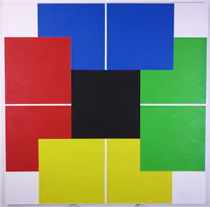 Otto Hamer - Acryl op doek (op paneel), 09-5 / Abstract-geometrische compositie (Groot) kopen? Bied vanaf 300!