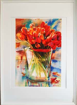 Elena Polyakova - Tulpen in vaas verkocht voor € 75!