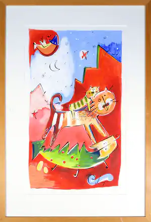 Angeles Nieto - Zeefdruk, Animales - Ingelijst verkocht voor € 35!