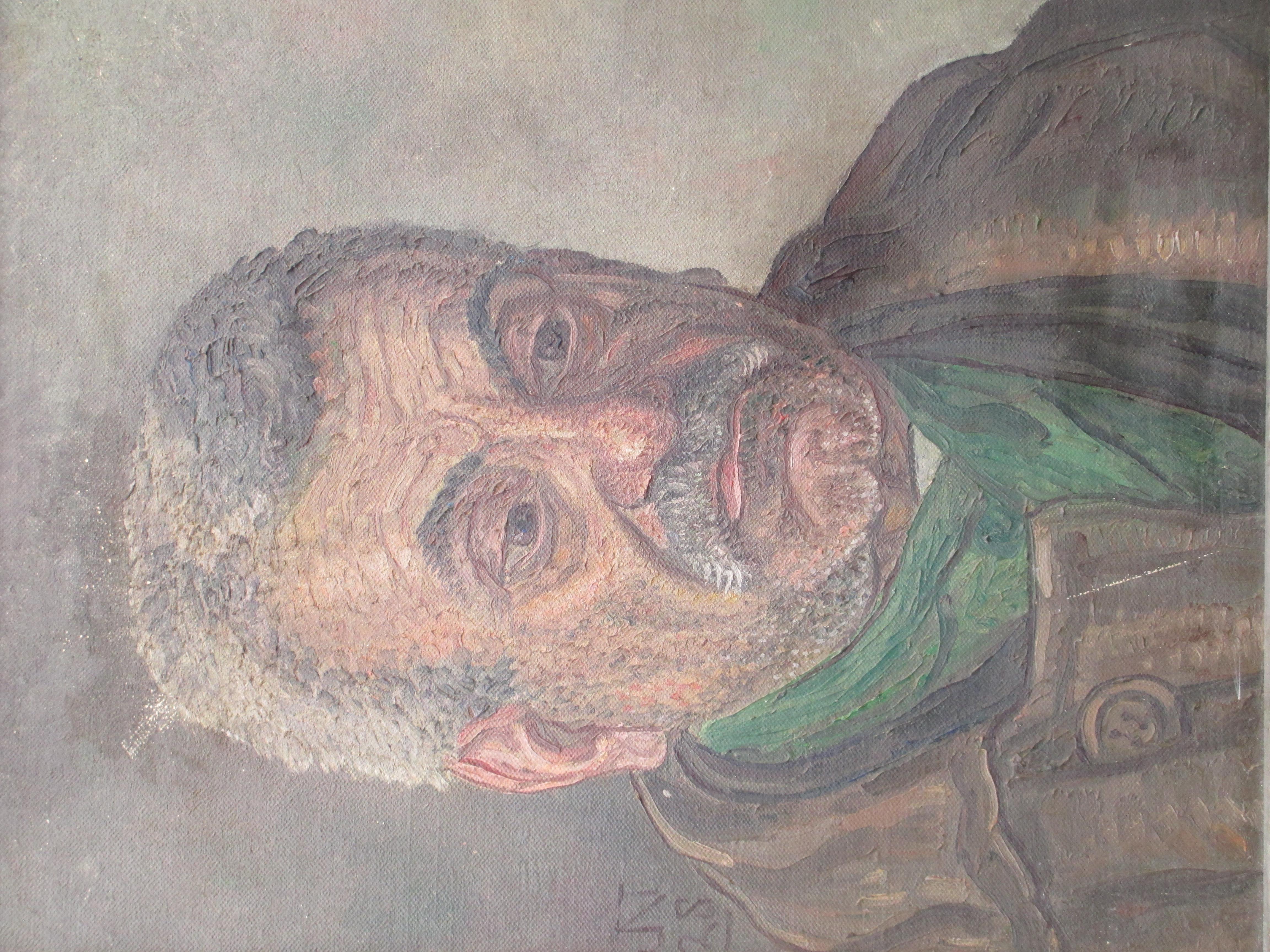 Jakob Nieweg - Portret man met baard en sjaal - Olieverf op doek 1928 kopen? Bied vanaf 250!