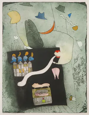 Michel van Overbeeke - Aquatint, Different Houses IV - Ingelijst kopen? Bied vanaf 50!