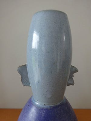 Ed Meissenberg - gesigneerd unica vaas van steengoed met oa stroomglazuur kopen? Bied vanaf 95!