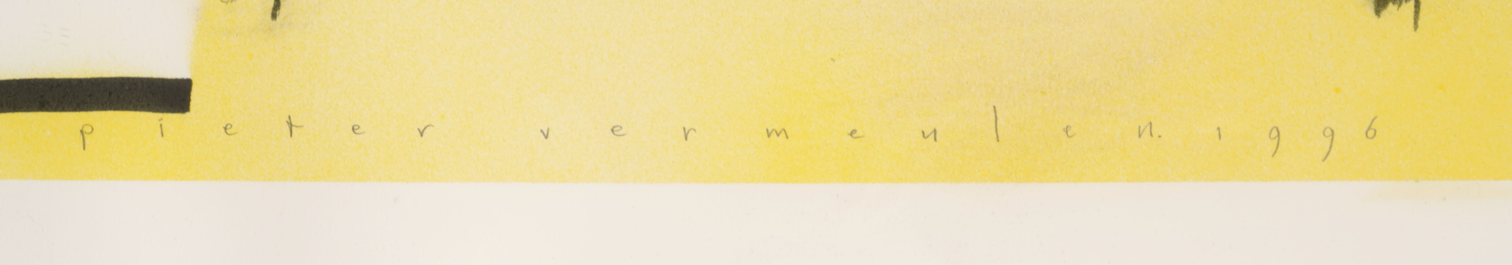 Pieter Vermeulen - gemengde techniek op papier, Zonder titel - Ingelijst kopen? Bied vanaf 1!