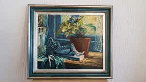 Charles Eyck - Stilleven met plant en beeldje verkocht voor € 1500!