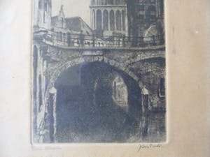 Jan Sirks - Ets , Dom te Utrecht– Gesigneerd & ingelijst kopen? Bied vanaf 25!