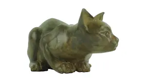 Pierre Chenet - Bronzen beeld van nieuwsgierige kat kopen? Bied vanaf 269!