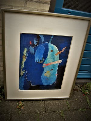 Michel van Overbeeke - GROTE surrealistische Gouache op papier - zonder titel - gesigneerd kopen? Bied vanaf 20!