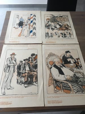 Louis Raemaekers - Collectie strijdplaatjes voor 'Voor Algemeenen Oefenplicht' kopen? Bied vanaf 60!