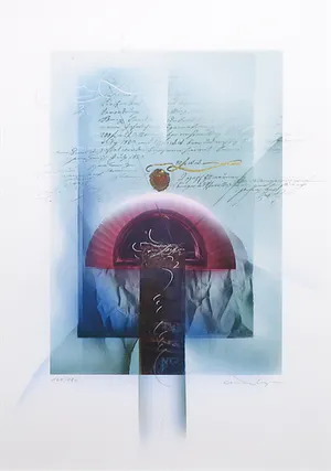 Wulf Reinshagen - Gemengde techniek op papier, Abstracte compositie - Ingelijst kopen? Bied vanaf 1!