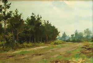 Adrianus Johannes Groenewegen - olieverf op board - landschap II verkocht voor € 240!