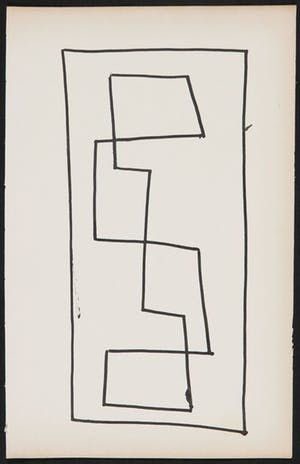 Siep van den Berg - Inkttekening, Abstracte compositie kopen? Bied vanaf 10!