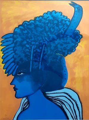 Corneille - " Femme et Oiseau" - Groot, imposant ingelijst kopen? Bied vanaf 425!