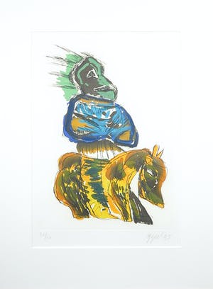 Karel Appel - Ets, Vrouwfiguur - Ingelijst kopen? Bied vanaf 650!