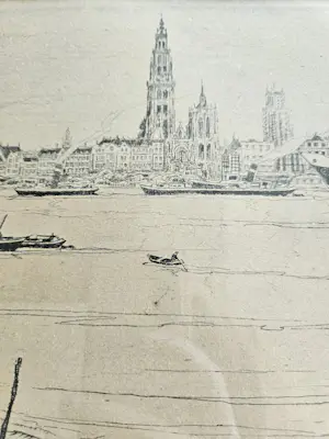 Is. van Mens - Gezicht op Antwerpen kopen? Bied vanaf 80!