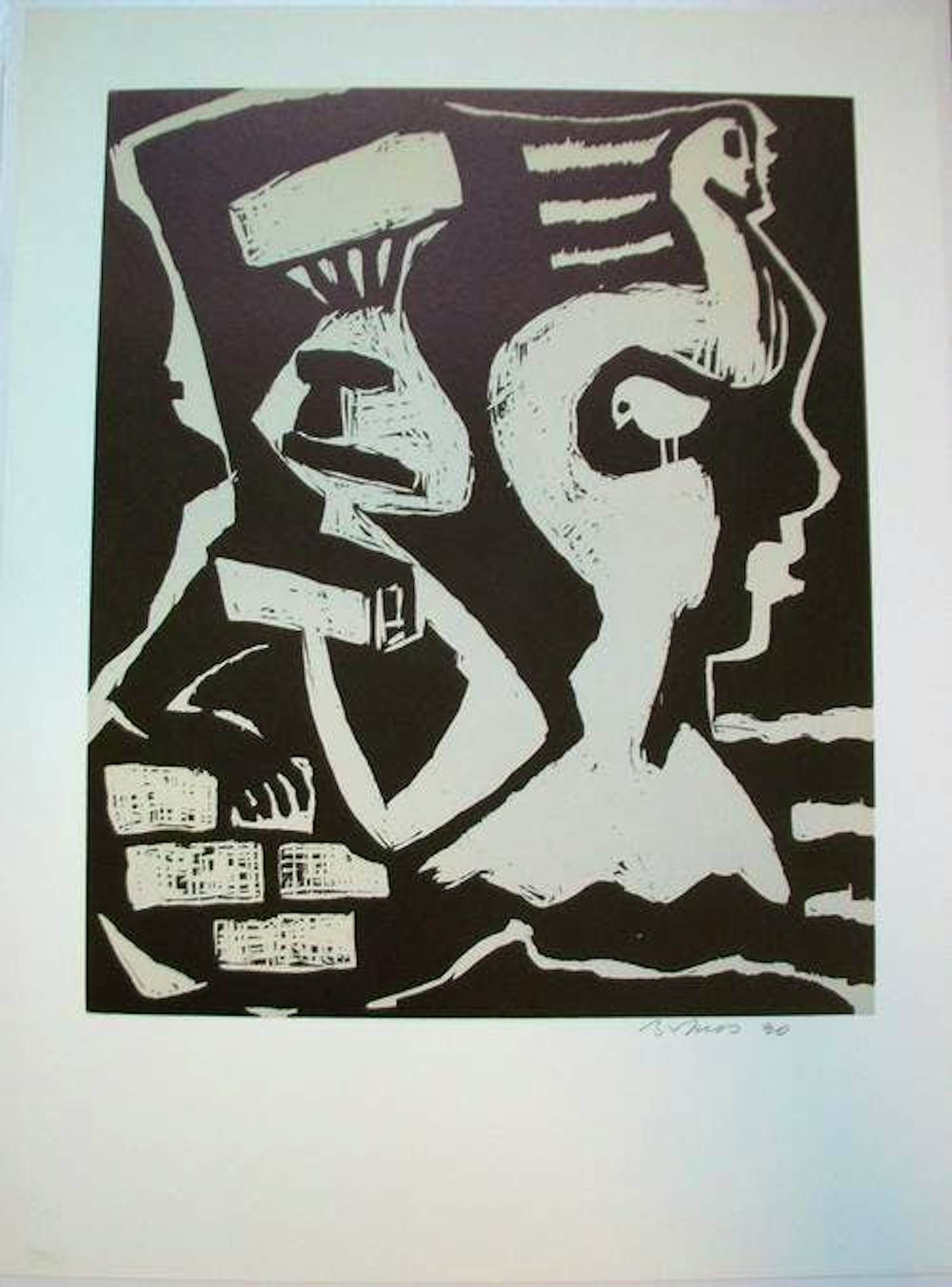 Ina Barfuss - Holzschnitt, o.T., Tierdarstellung, 1990 kopen? Bied vanaf 110!