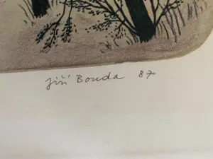 Jiri Bouda - Kleurenlitho Karelsbrug over de Moldau kopen? Bied vanaf 30!