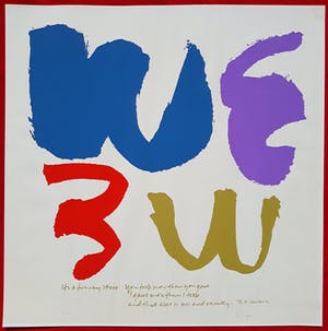 Corita Kent - Me must be turned upside down to become We, zeefdruk kopen? Bied vanaf 300!