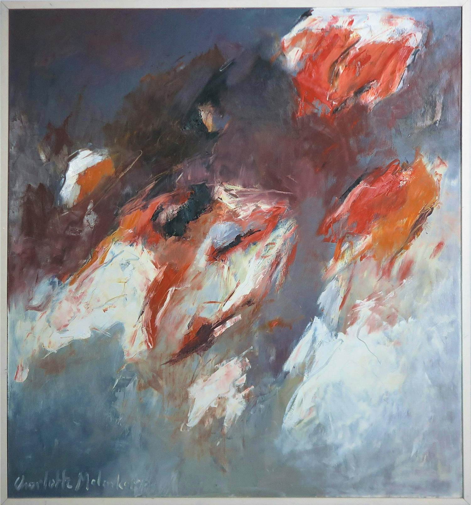 Charlotte Molenkamp - Olieverf op doek, Abstracte compositie - Ingelijst (Zeer groot) kopen? Bied vanaf 1200!