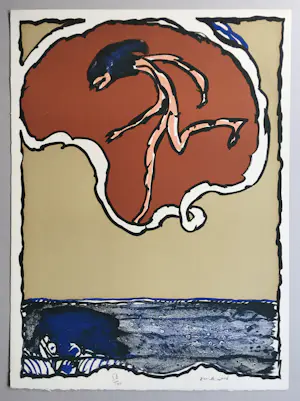 Pierre Alechinsky - Wordly Flying Objects - kleurenlitho - 1977 - gesigneerd. kopen? Bied vanaf 1245!