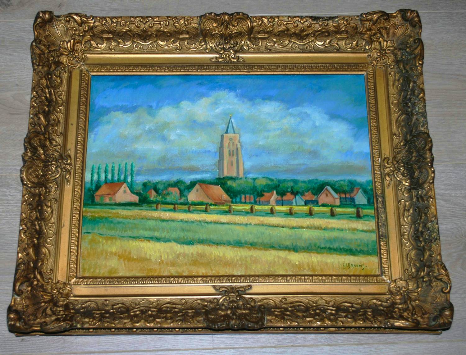 Laurens Jannis Braams - Oostkapelle - Zeeland - olieverfschilderij verkocht voor € 95!