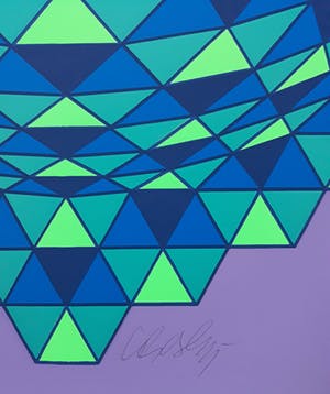 Victor Vasarely - Geometrisch abstracte compositie, zeefdruk (ingelijst) kopen? Bied vanaf 350!