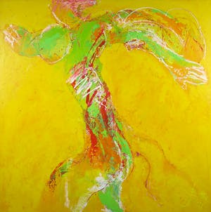 Franscz Witte - Acryl op doek, Abstract (geel) kopen? Bied vanaf 1!