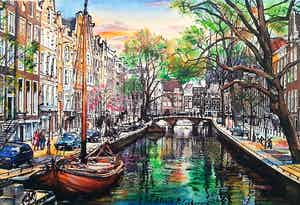 Elena Polyakova - Een lentedag in Amsterdam verkocht voor € 85!