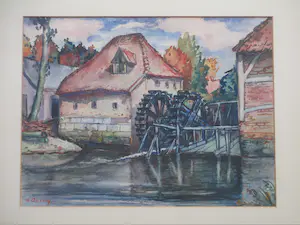 Jan van Anrooy - Limburgse watermolen - Gemengde techniek kopen? Bied vanaf 90!