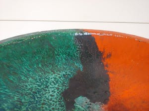 Niet of onleesbaar gesigneerd - Glazen ombre aardewerk kom - handgemaakte keramische Boheemse kom kopen? Bied vanaf 1!