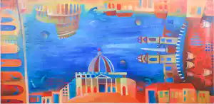 AcheterMarianne Aulman - Acryl op doek, Roma? Enchérissez de 70!