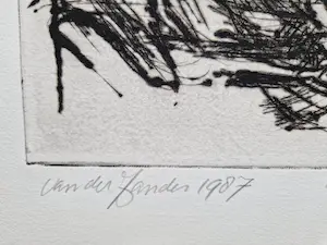 Frits van der Zander - Grote - 1987 - droge naald Ets "Genius Loci" oplage 24/75 - potloodgesigneerd kopen? Bied vanaf 1!