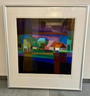 Ton Schulten - Ton Schulten - Zeefdruk - Boerenhoeve - Ingelijst kopen? Bied vanaf 400!