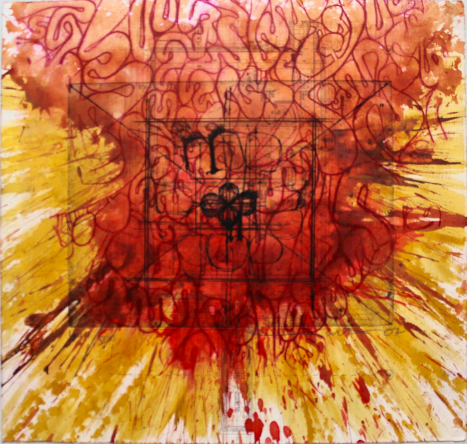 Hermann Nitsch - Schüttbild auf Radierung - UNIKAT - handsigniert - (46 x 44 cm) kopen? Bied vanaf 3999!