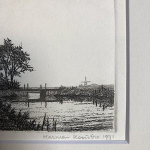 Harmen Kooistra - Landschap met molen kopen? Bied vanaf 25!