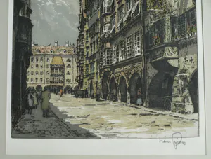 Buy Hans Figura - Ingelijste ets op zijde , Stadsgezicht? Bid from 50!