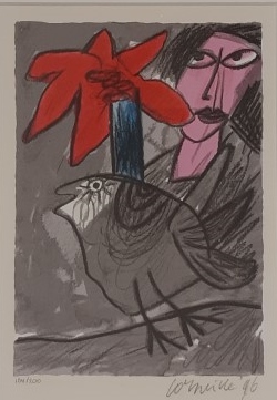 Corneille - Femme avec un Fleur Rouge" uit 1996 kopen? Bied vanaf 160!