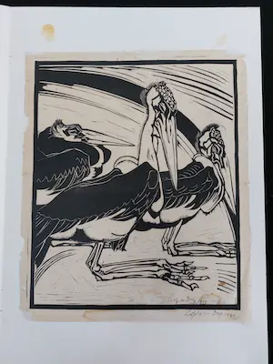 Ayzo Epeus van Humalda van Eysinga - Houtsnede Kippen + houtsnede Leopold van Dorp Maraboes kopen? Bied vanaf 50!