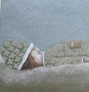 Schilder Hermanus - Lekker lui, gemengde techniek gesigneerd, 2005 kopen? Bied vanaf 65!