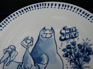 Jan Kruis - Delfts Blauw bord , Jan Jans en de Kinderen – Rode Kater, Loedertje en Lotje kopen? Bied vanaf 1!
