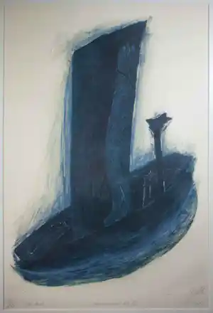 Wim Jonkman - Litho, Emolument No IV - Ingelijst (Groot) verkocht voor € 40!