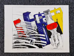 AcheterHannes Postma - Grote kleuren Lithografie - Essay in Ballistics II- 1965 - handgesigneerd? Enchérissez de 35!