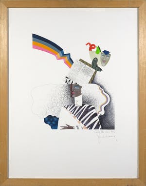 Frank Slabbinck - Gemengde techniek op papier, Over the rainbow - Ingelijst kopen? Bied vanaf 150!