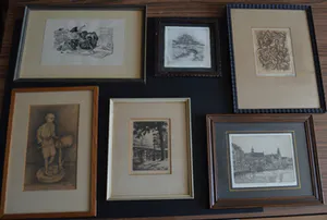 Niet of onleesbaar gesigneerd - 6 fraaie etsen, alle gesigneerd en ingelijst!! kopen? Bied vanaf 1!