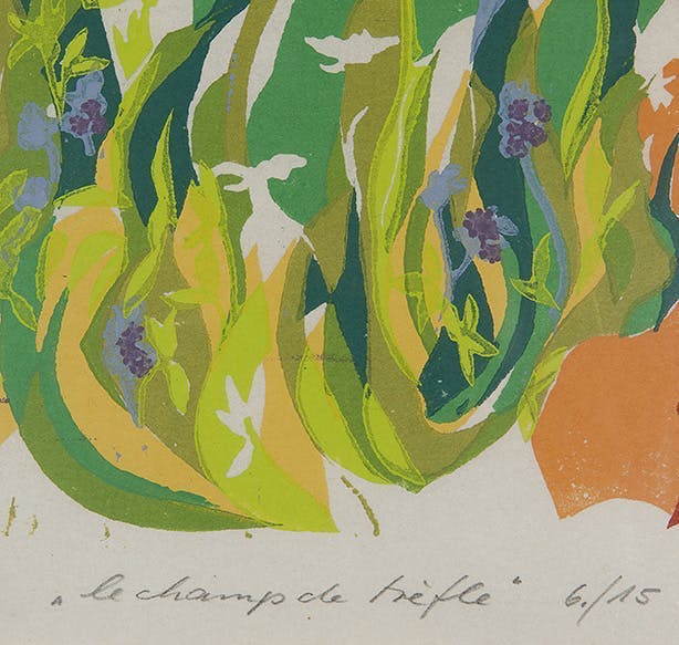 Gunther Borst - Zeefdruk op papier - Le champ de trÃ©fle - Gesigneerd l.o. - BKR Den Haag kopen? Bied vanaf 15!