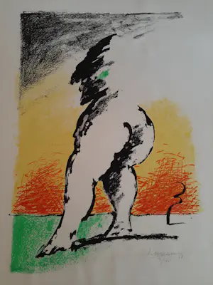 Ken Rinciari - Zeefdruk, zonder titel (lopend figuur) kopen? Bied vanaf 20!